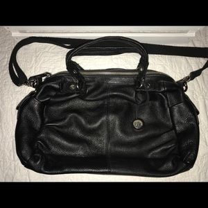 Black leather satchel by The Sak